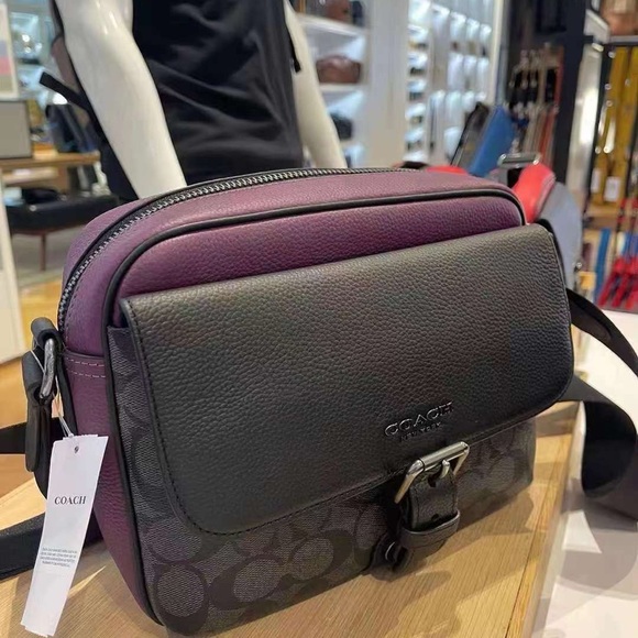 coach Hudson Crossbody In Colorblock Signature Canvas - Picture 5 of 9